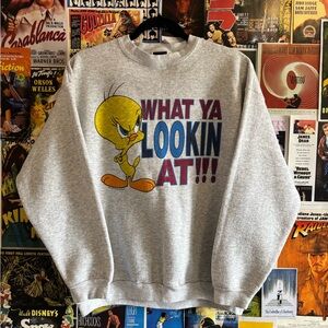 Tultex Gray Tweety Graphic Men's Sweatshirt
